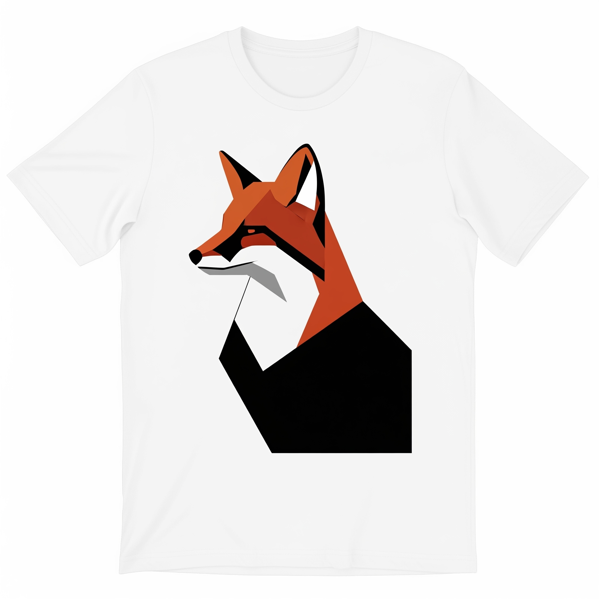 Geometric Fox White T-Shirt