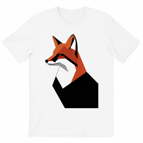 Geometric Fox White T-Shirt